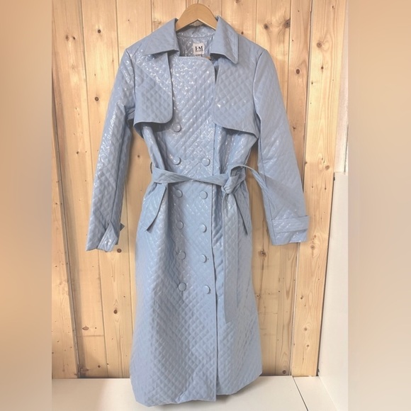Hilary Macmillan Blue Trench Coat Size Small - Picture 2 of 10